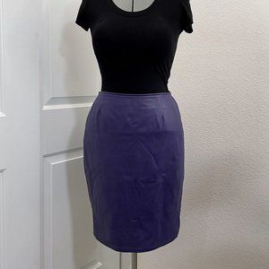 Vintage Siena New York Purple Leather Pencil Skirt